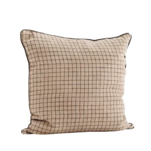 Housse de coussin en lin beige Madam Stoltz 50x50cm